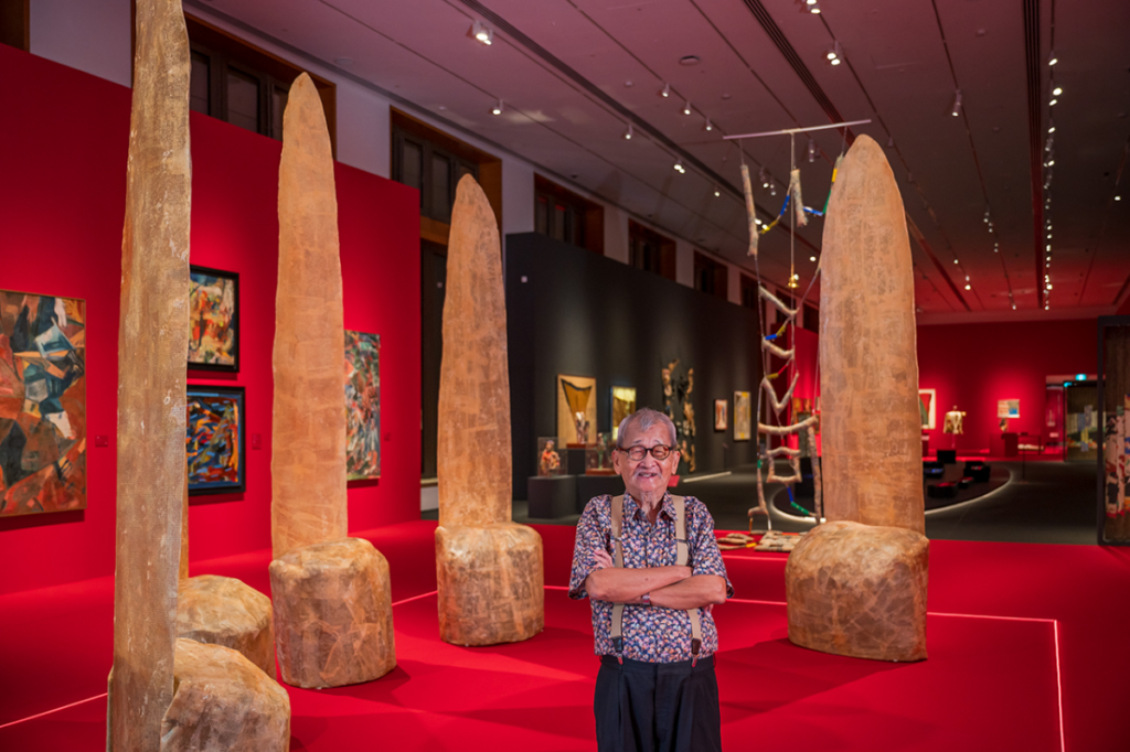 Artist Teo Eng Seng pictured at his exhibition, We’re Happy. Are You Happy? Photo courtesy: National Gallery Singapore