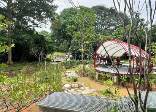 Pond inside the new Bidadari Park