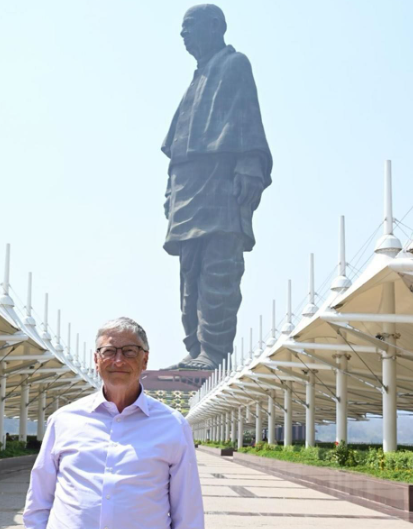 Bill Gates at the Statue of Unity in Gujarat