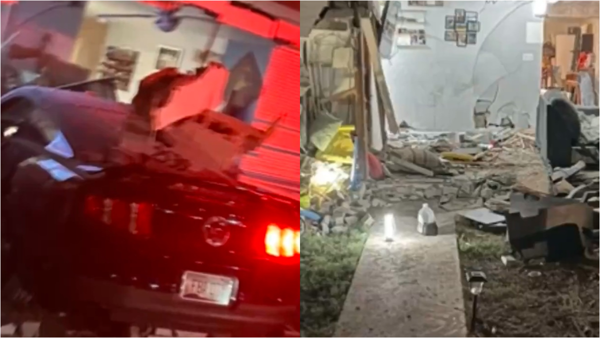 WATCH: Couple, dogs narrowly escape death after driver crashes car into their living room in US’ Arizona