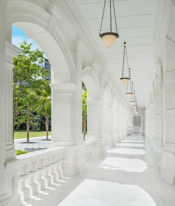 Colonnade Walkway in Raffles Singapore