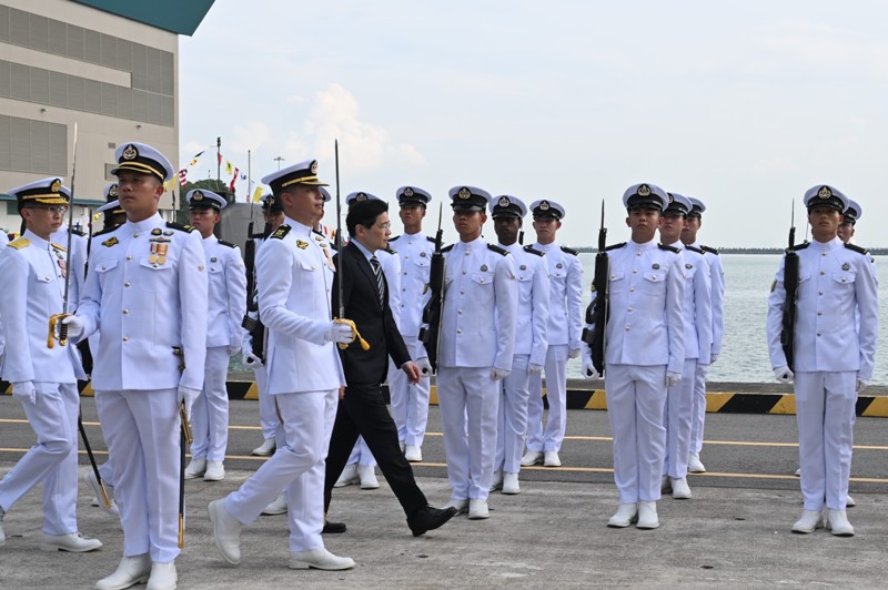 PM Wong inspects Guard-of-Honour at RSS Singapura – Changi Naval Base