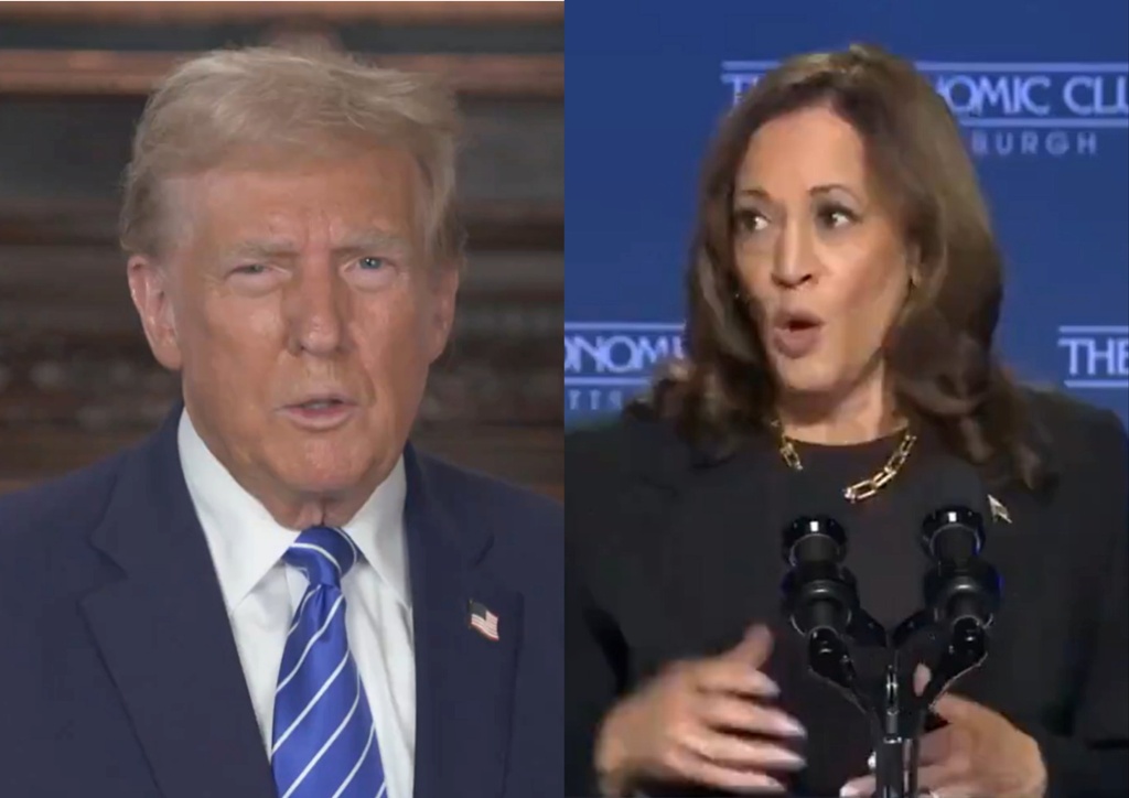 Republican presidential nominee Donald Trump (left), US Vice President and Democrat candidate Kamala Harris. Photo courtesy: Screengrab from x.com/realDonaldTrump