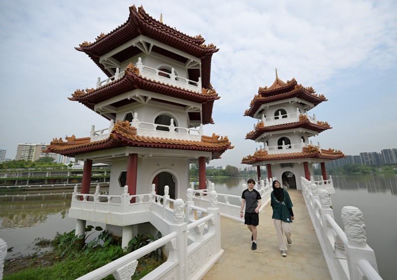 Twin Pagoda at Chinese Garden, Jurong Lake Gardens