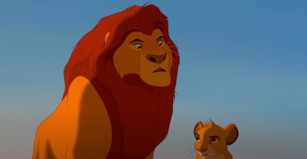 Mufasa (left) and Simba, characters from Disney's 1994 film The Lion King. Photo courtesy: Screengrab from YouTube.