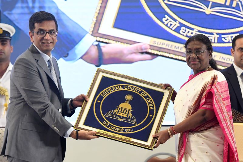 Indian President Droupadi Murmu unveils new insignia, flag for Supreme Court