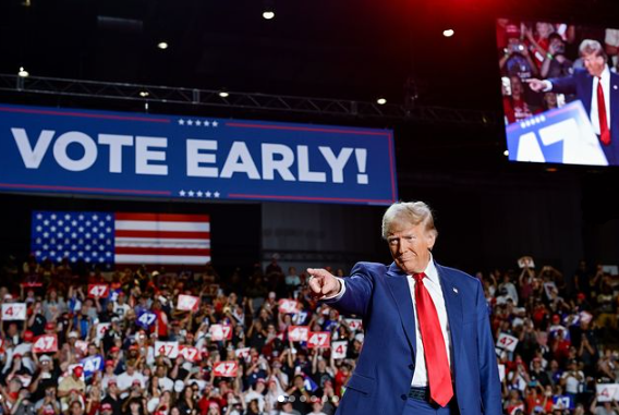 Former US president and Republican presidential nominee Donald Trump