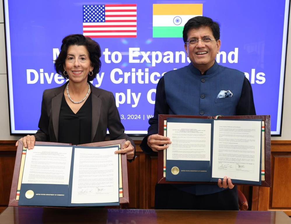 US, India sign MoU on critical minerals supply chains, hold 6th Commercial Dialogue