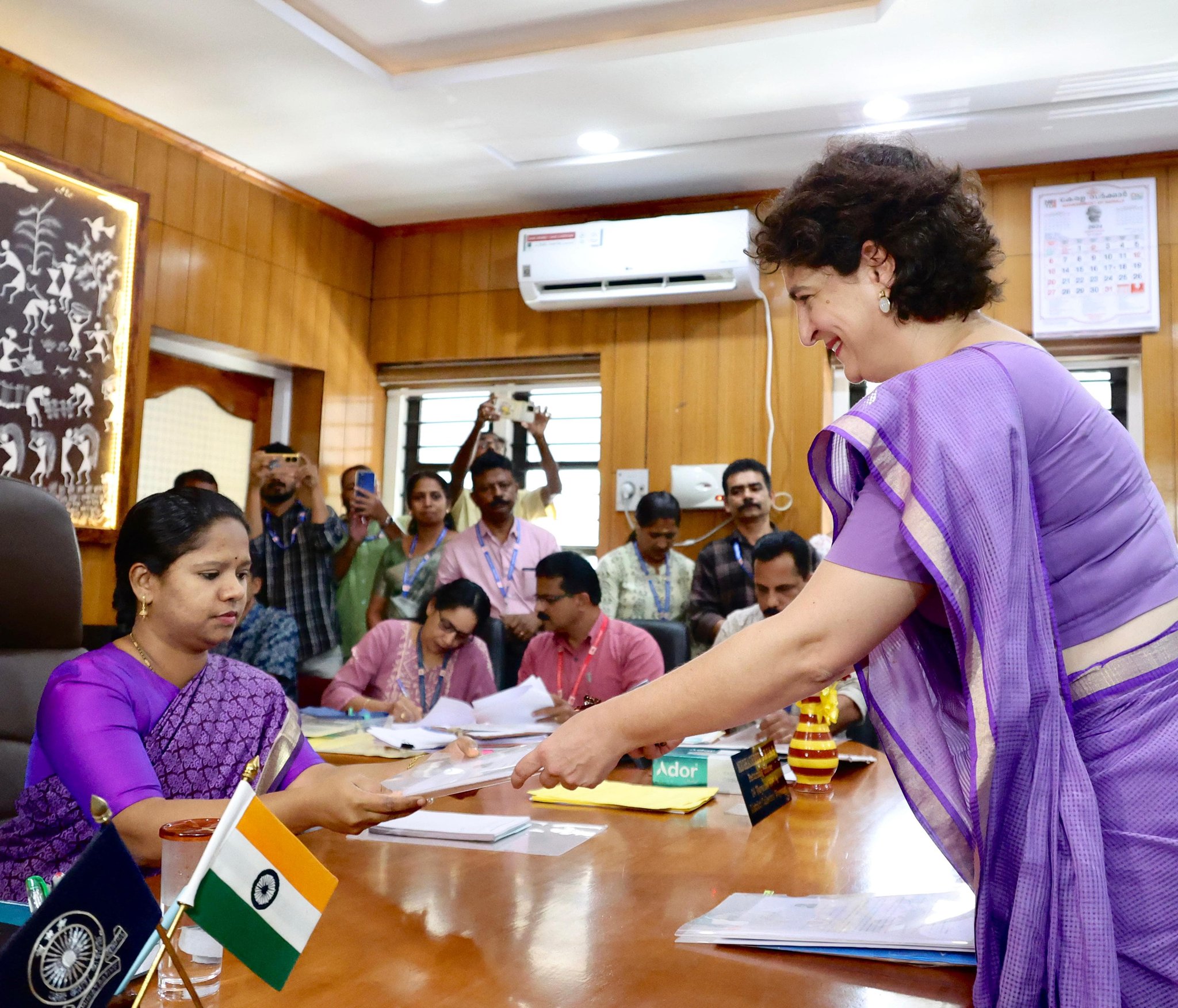 Priyanka Gandhi files nomination for Wayanad LS bypoll; Rahul Gandhi says he will be “unofficial MP” in Kerala seat