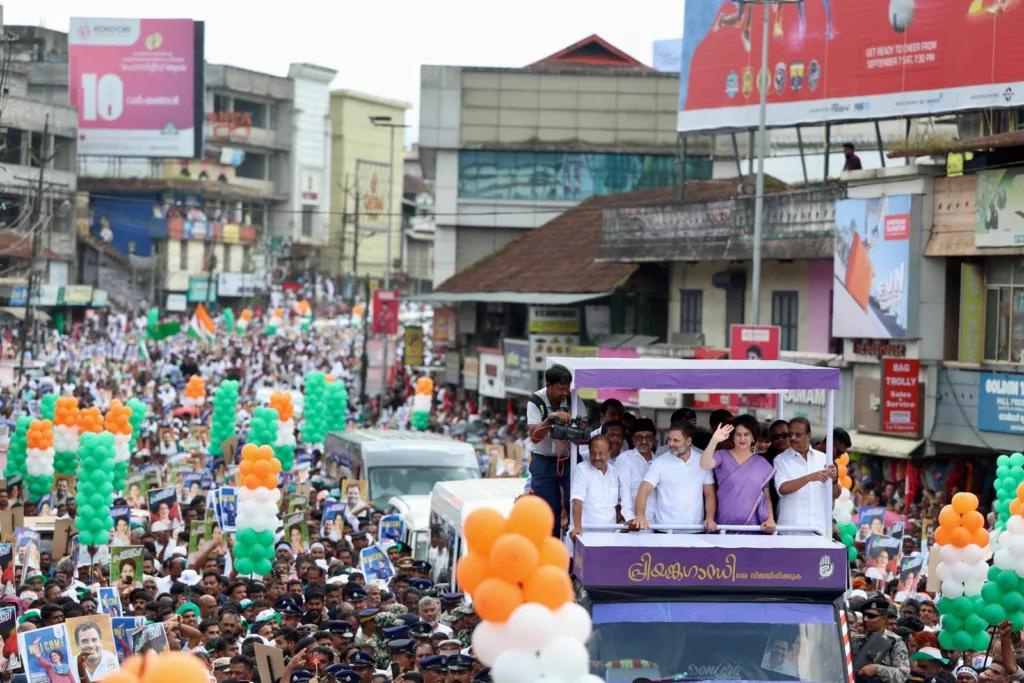Priyanka Gandhi roadshow in Wayanad