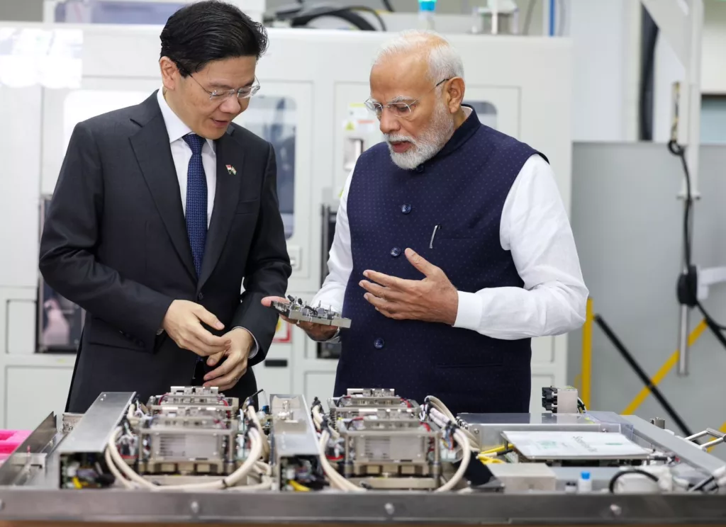 Singapore PM Lawrence Wong and Indian PM Narendra Modi
