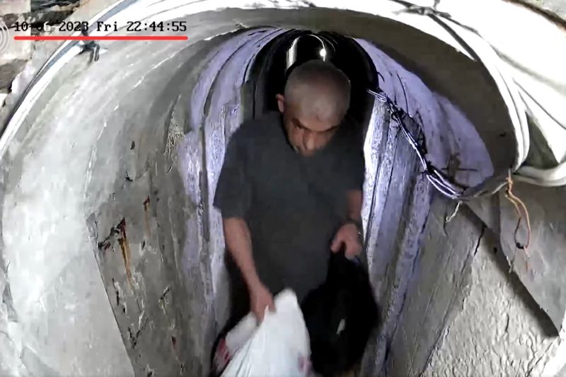 Israel releases video footage of slain Hamas leader Yahya Sinwar moving inside tunnel ahead of October 7 attack