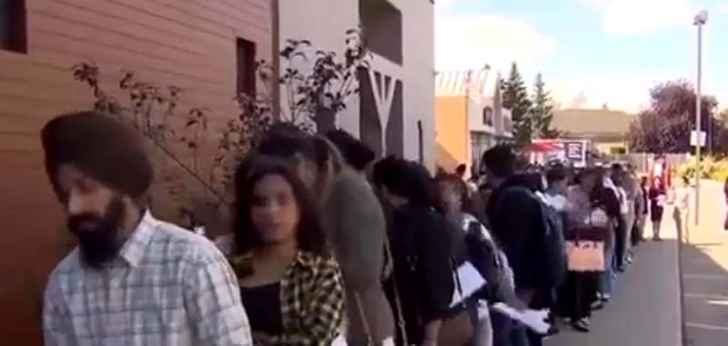 Students, mostly from India, line up in droves for waiter and server jobs in Brampton restaurant in Canada