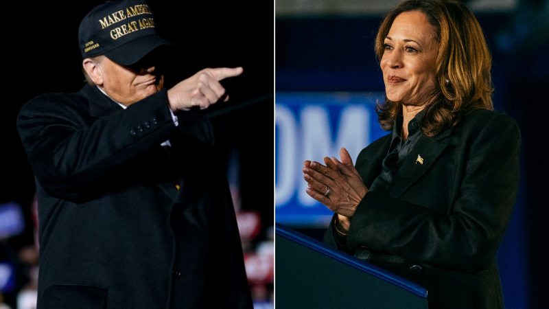 Donald Trump and Kamala Harris