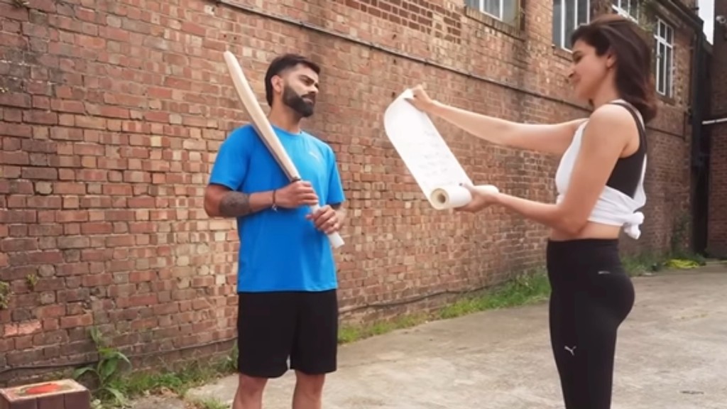 WATCH: Virat Kohli-Anushka Sharma face-off in gully cricket match