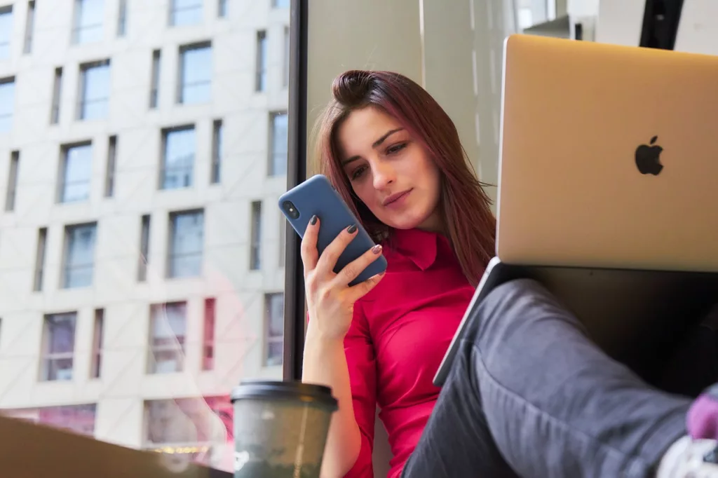 Woman doing remote work