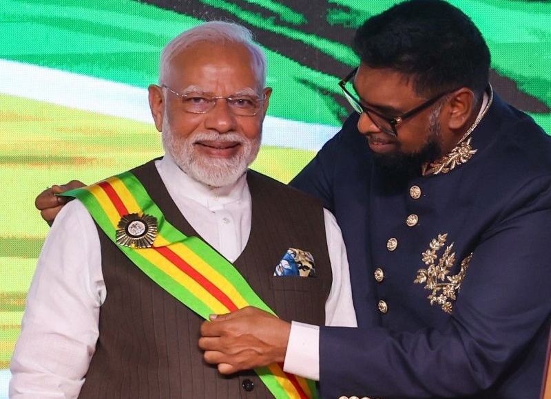 Narendra Modi receives Guyana’s highest civilian honour