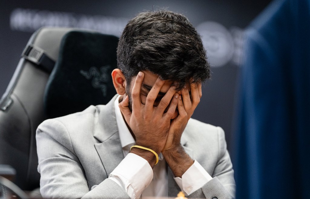 Gukesh was left dejected following his loss. Photo courtesy: Liren brought out his A-game for the match. Photo courtesy: Eng Chin An and Maria Emelianova via x.com/FIDE_chess
