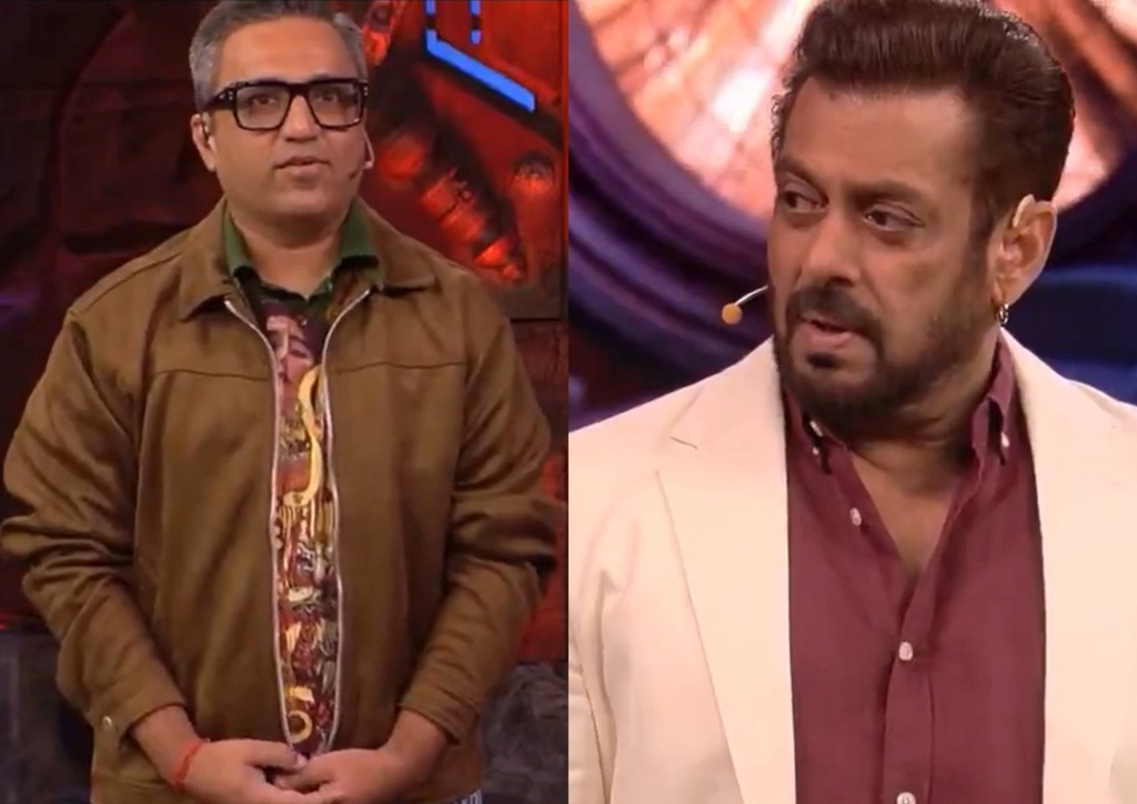 Ashneer Grover (left), Salman Khan. Photo courtesy: Screengrab from X