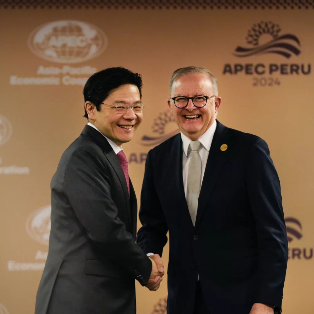Singapore PM Lawrence Wong with Australian PM Anthony Albanese