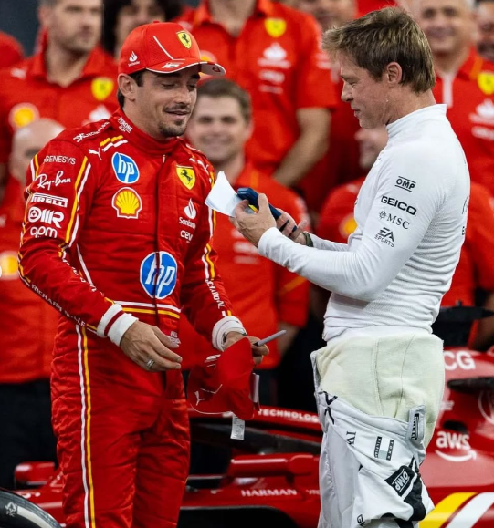Brad Pitt with Charles Leclerc