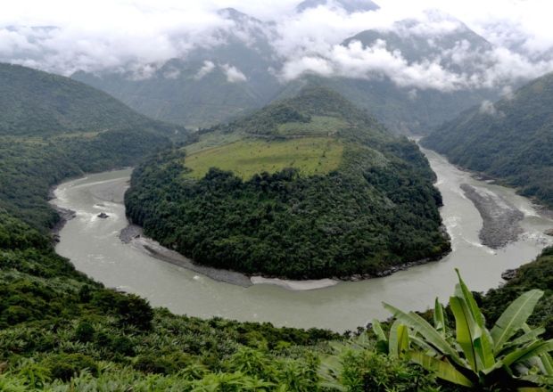 A part of the Brahmaputra river, called Yarlung Tsangpo in China