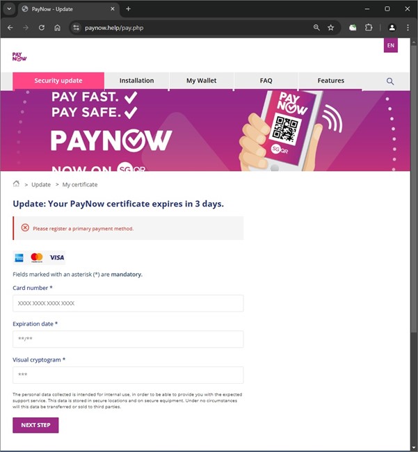 Phishing website