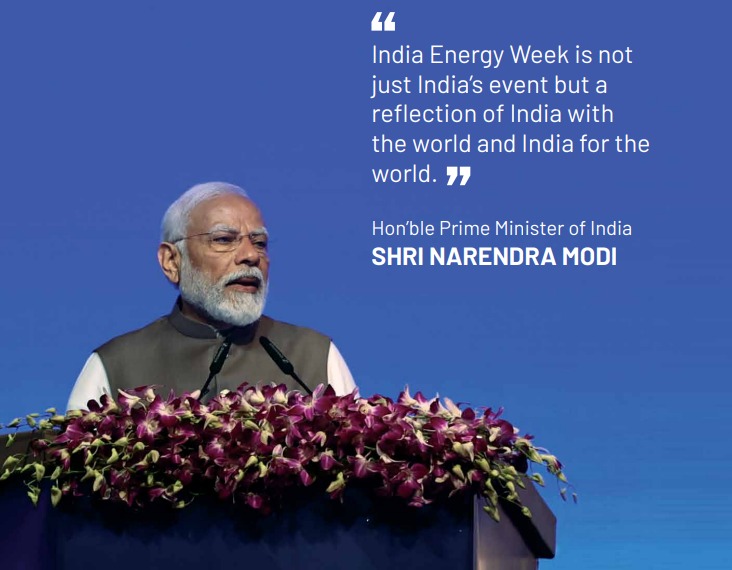 PM Narendra Modi inaugurated the first edition of India Energy Week, held from 6-8 February, 2023, in Bengaluru. Modi also inaugurated the event, held in Goa in 2024. Photo courtesy: www.indiaenergyweek.com