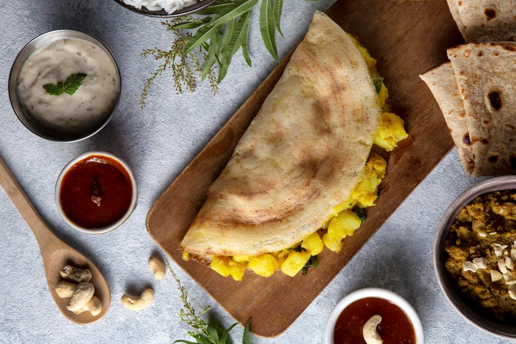 Dosa is a staple food in Southern India. Photo courtesy: www.freepik.com