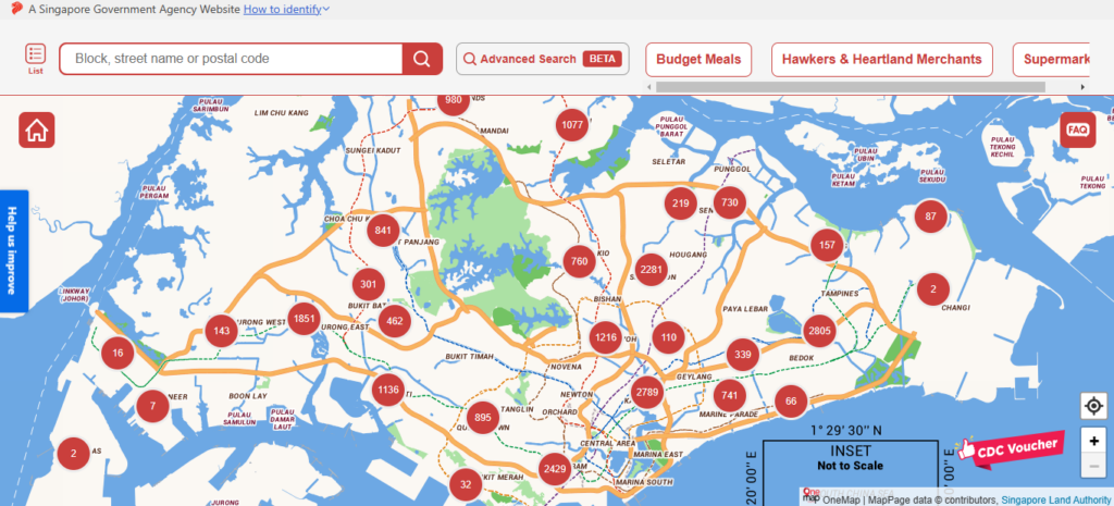 Map of sellers that accept CDC vouchers