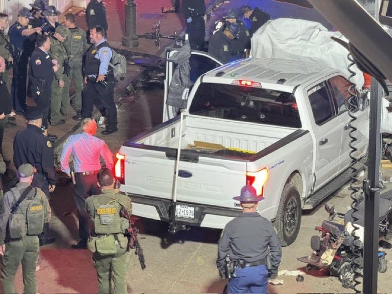 The truck used during the New Orleans attack. Photo courtesy: x.com/Bubblebathgirl