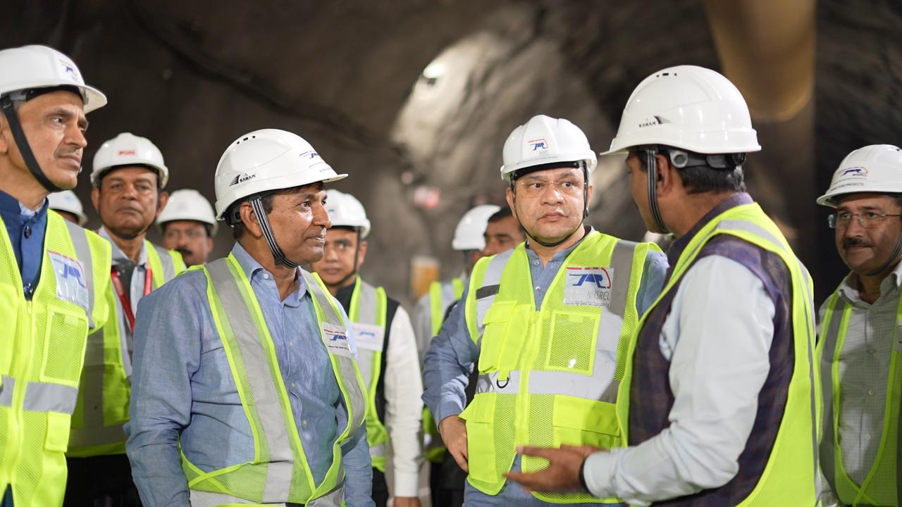 Indian Railway Minister Ashwini Vaishnaw reviews progress of country’s first undersea tunnel for bullet train