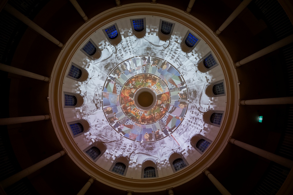 Installation view of kālacakra (a clock for progress) by Kapilan Naidu. Photo courtesy: National Gallery Singapore