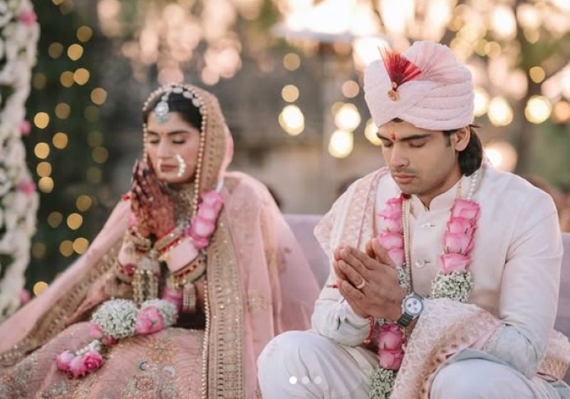 Two-time Olympic medalist Neeraj Chopra marries Himani Mor, shares wedding pics on social media 