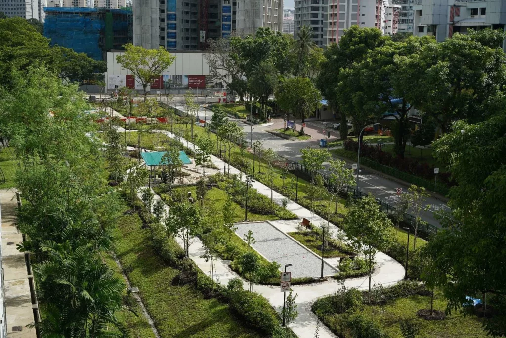 Aerial view of Pek Kio Park, Singapore