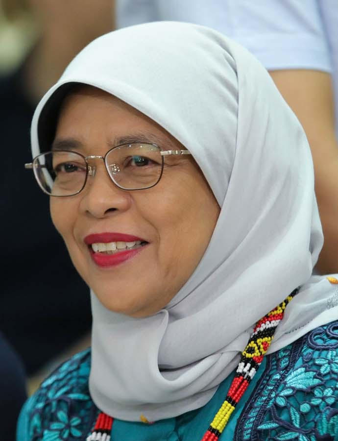 Former Republic of Singapore President Halimah Yacob witnesses the program proper during her visit to the Philippine Eagle Center in Davao City on September 11, 2019. Photo courtesy: ROBINSON NIÑAL JR./PRESIDENTIAL PHOTO