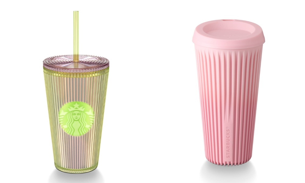Green Pleated Cold Cup priced at INR 1,700 (left), Pink Tumbler priced at INR 1,400. Photo courtesy: Collected