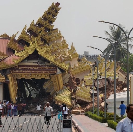 A temple in Bangkok, Thailand, has collapsed after the Myanmar earthquake