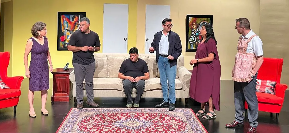 The cast of the hit comedy Run For Your Wives, staged in Singapore for the first time for the Valentine’s Day weekend this year. Photo courtesy: Sidrah Ahmad