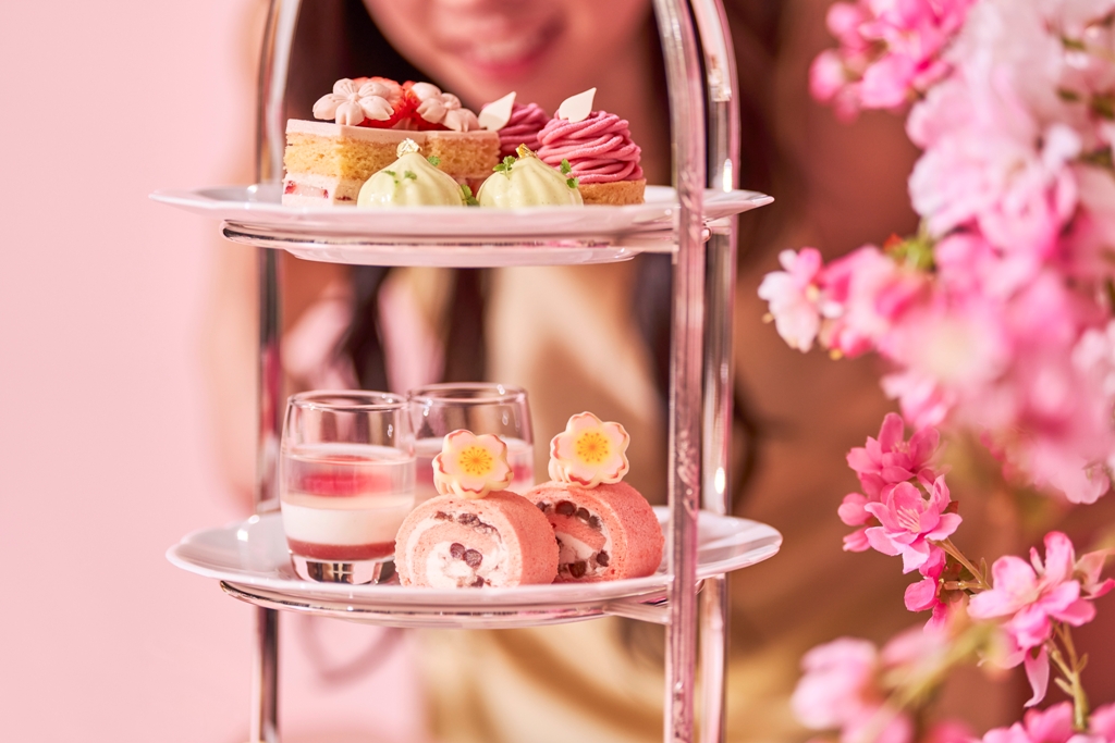 Sakura Afternoon Tea sweet treats. Photo courtesy: Raffles Hotel Singapore.