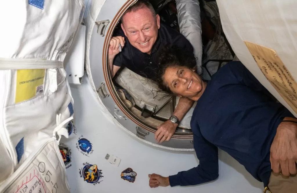 NASA astronauts Sunita Williams and Butch Wilmore in space