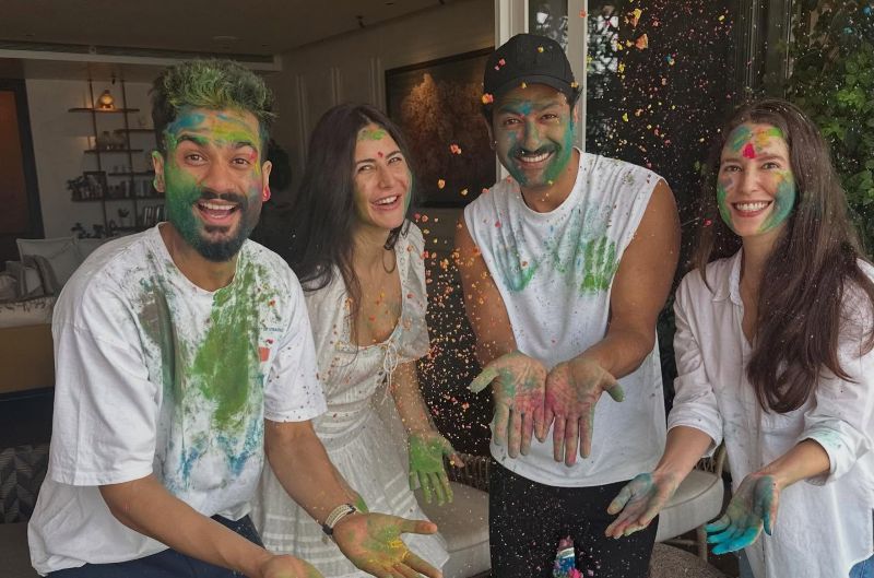 Bollywood’s gorgeous couple Katrina Kaif, Vicky Kaushal celebrate Holi at home with family 
