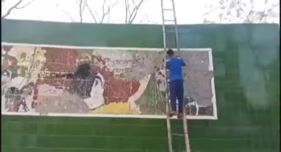 Bangladesh Liberation Mural destroyed.