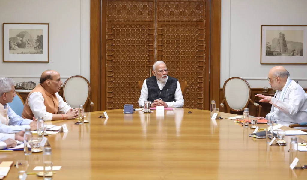 Indian Prime Minister Narendra Modi chairs a meeting of Cabinet Committee on Security