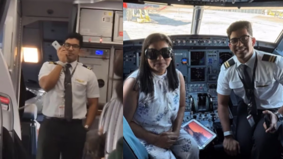 “You can’t say my driving is bad”: Pilot son teases mother with special in-flight announcement; WATCH viral video