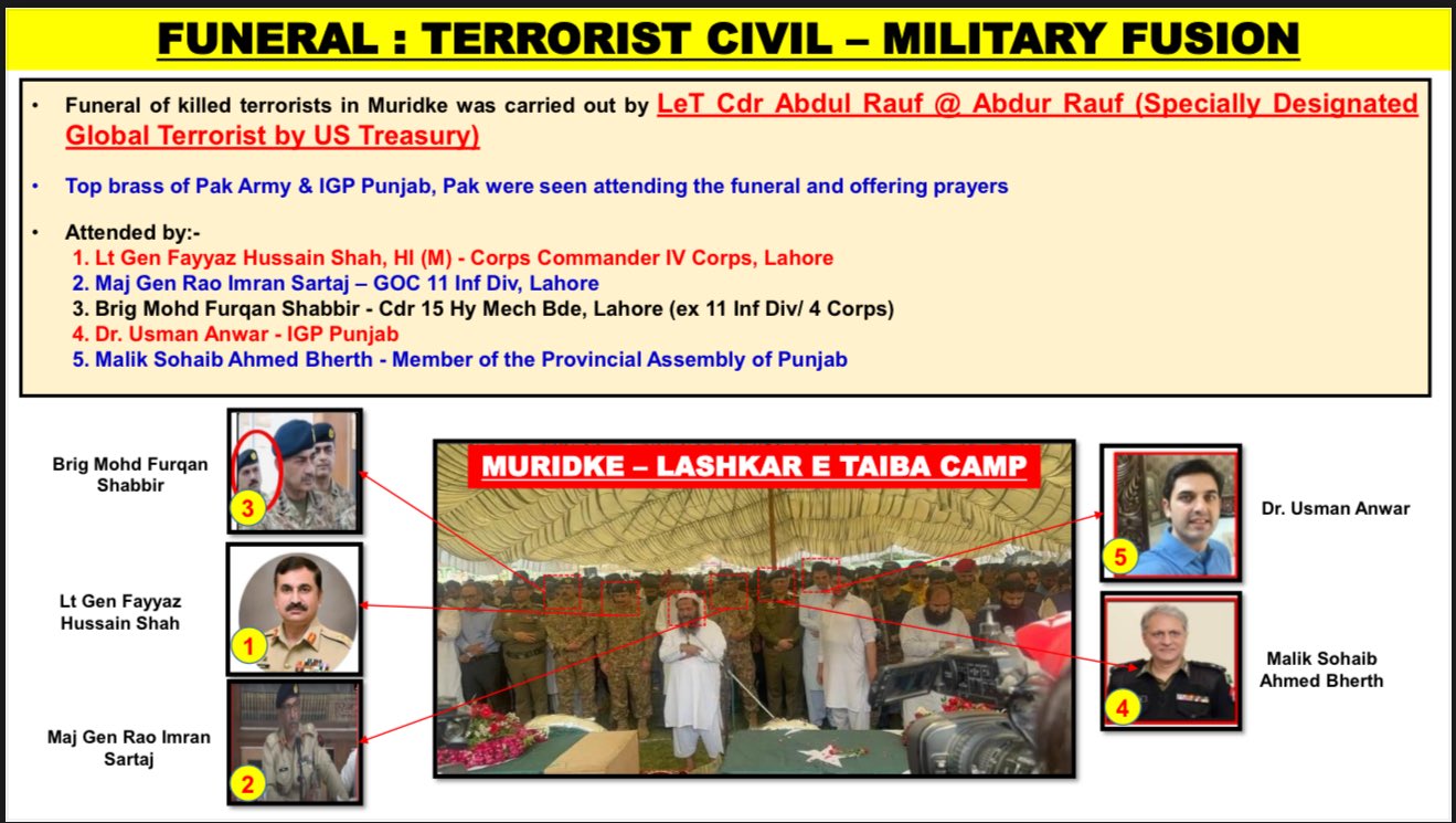 India releases names of top Pakistani generals who attended last rites of terrorists killed in Operation Sindoor