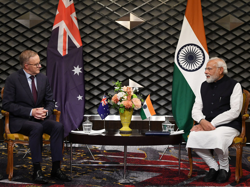 Narendra Modi on Tuesday held a telephonic conversation with his Australian counterpart Anthony Albanese following poll victory