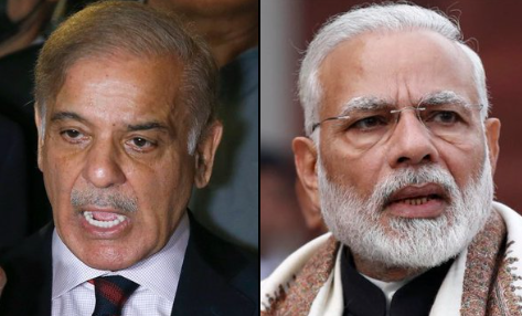 Pakistan Prime Minister Shehbaz Sharif and Indian Prime Minister Narendra Modi