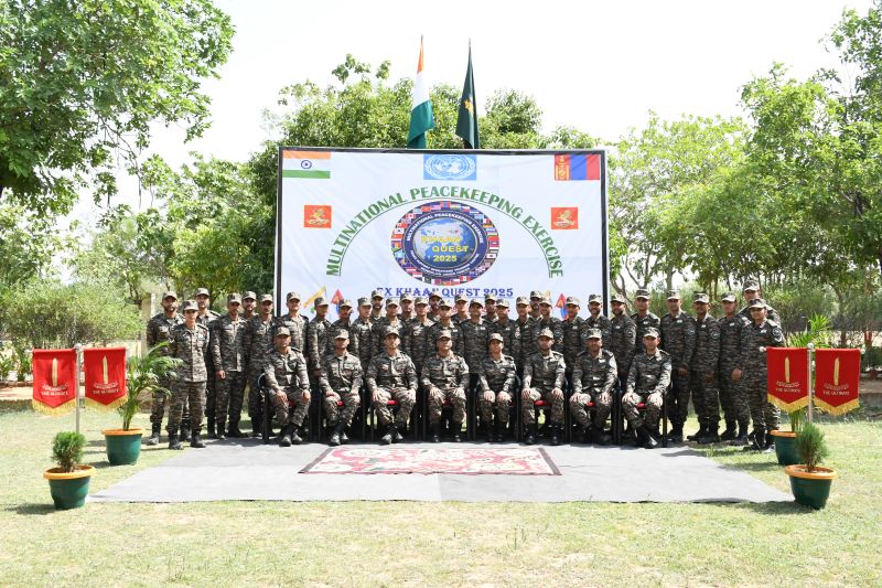 Indian Army contingent participating in Khaan Quest Exercise in Mongolia 
