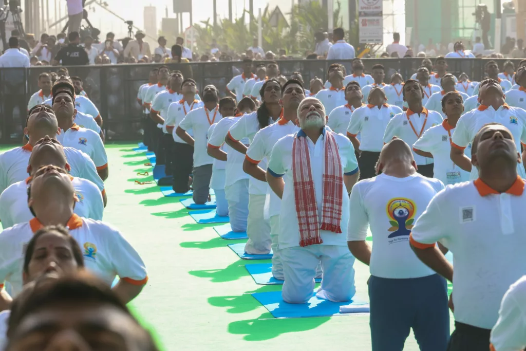 Indian Prime Minister Narendra Modi marks 11th International Day of Yoga